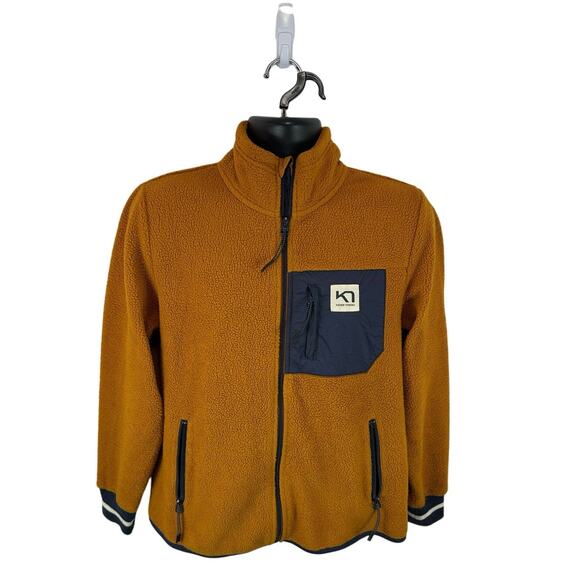 Kari Traa Rothe Midlayer Fleece Jacket Size Medium Sherpa Fleece Ski Winter Gold - Picture 1 of 11